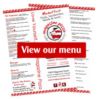 food delivery, pizza menu